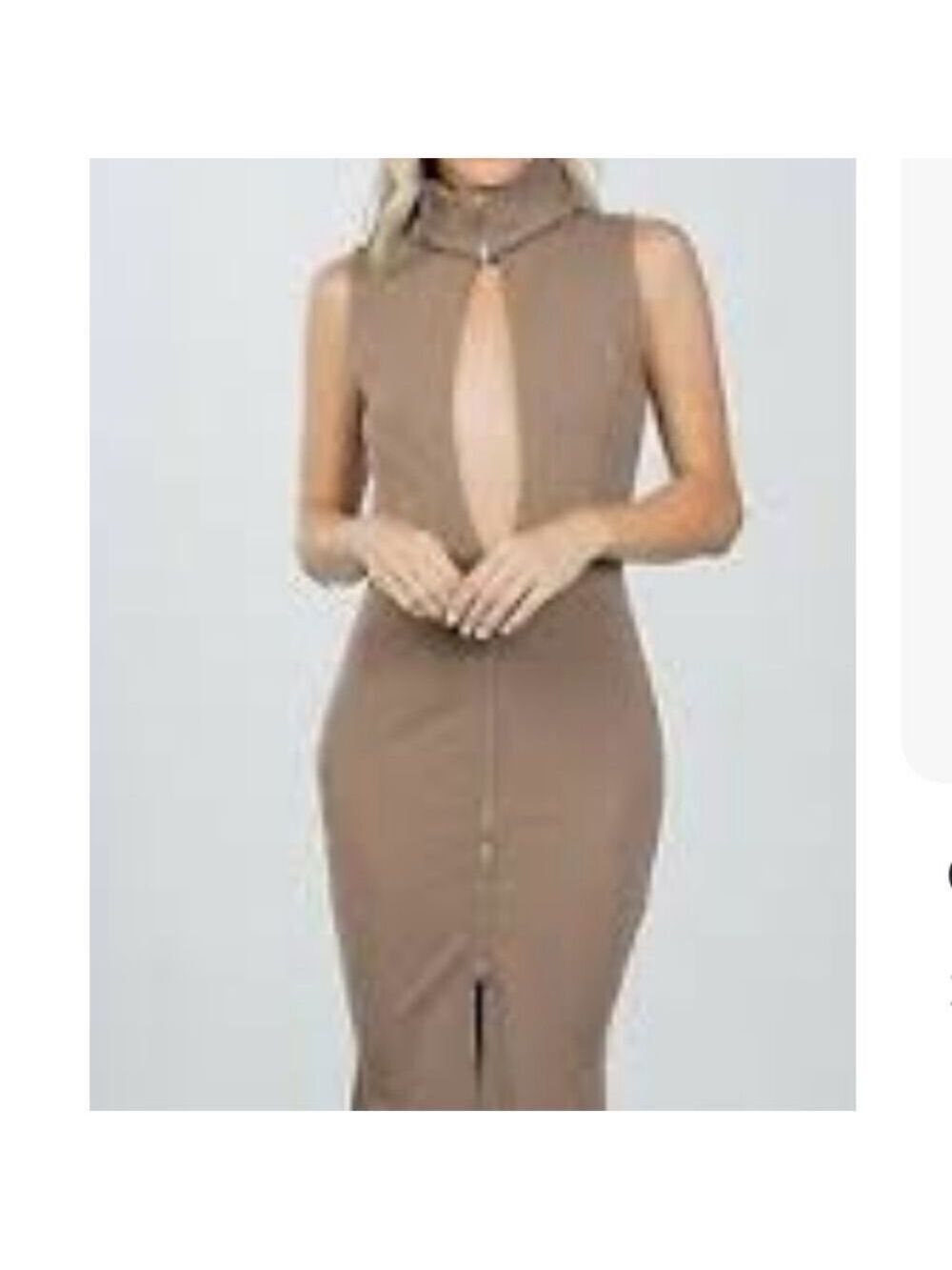 Mocha Maxi Dress Long Slit